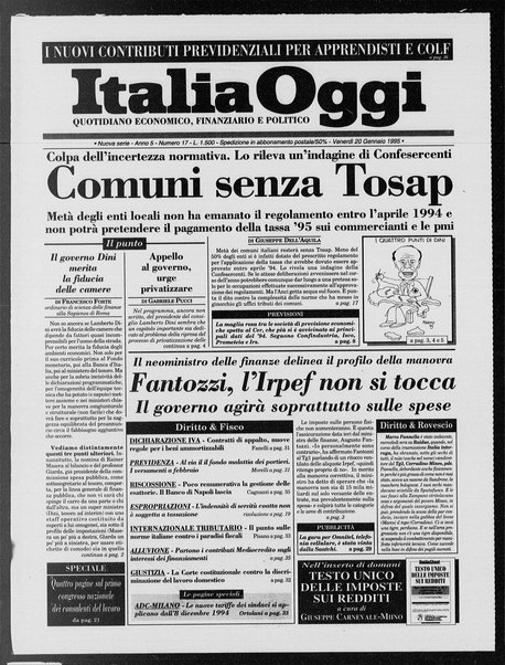 Italia oggi : quotidiano di economia finanza e politica